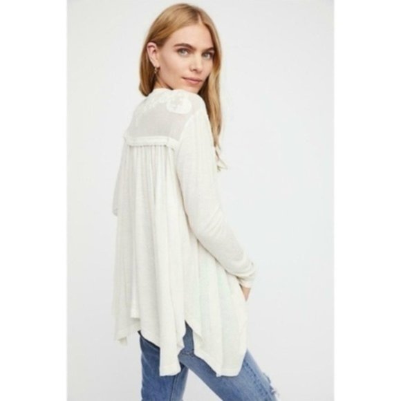 Free People To The Sea Tee, Natural, Size S - Picture 2 of 4